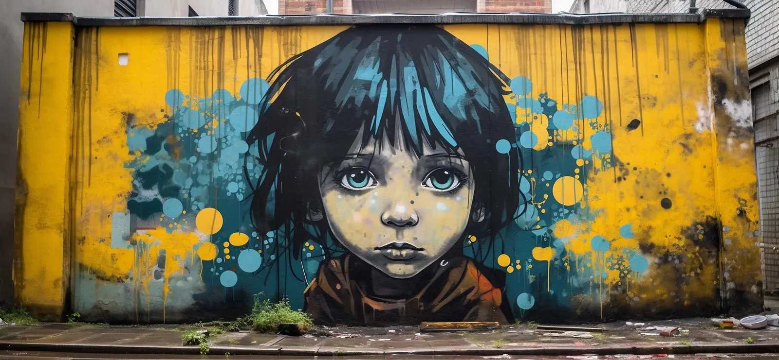 mural en madrid - cara niño